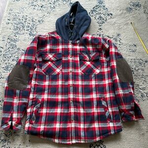 Sherpa lined flannel shaket,hoodie